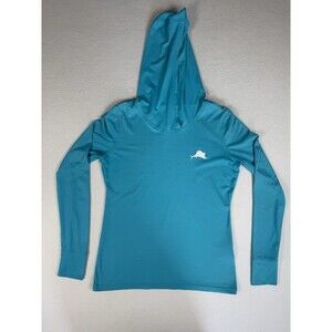 Pelagic Fishing Womens Large Hooded Shirt Long Sleeve Blue